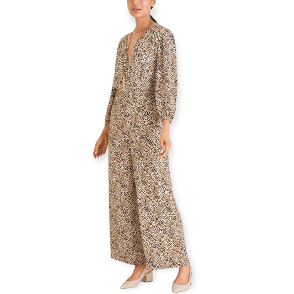 Chico's Brown Animal Print Jumpsuit